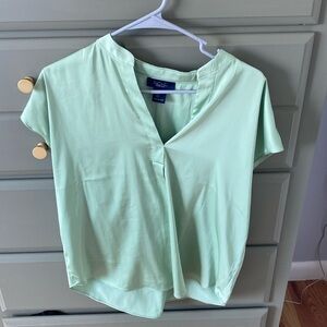 Rachel Roy Satin Green Top